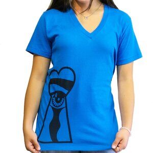 "Glimpse" V-neck Silk Screen T-shirt Created by Devils May Care - Unisex